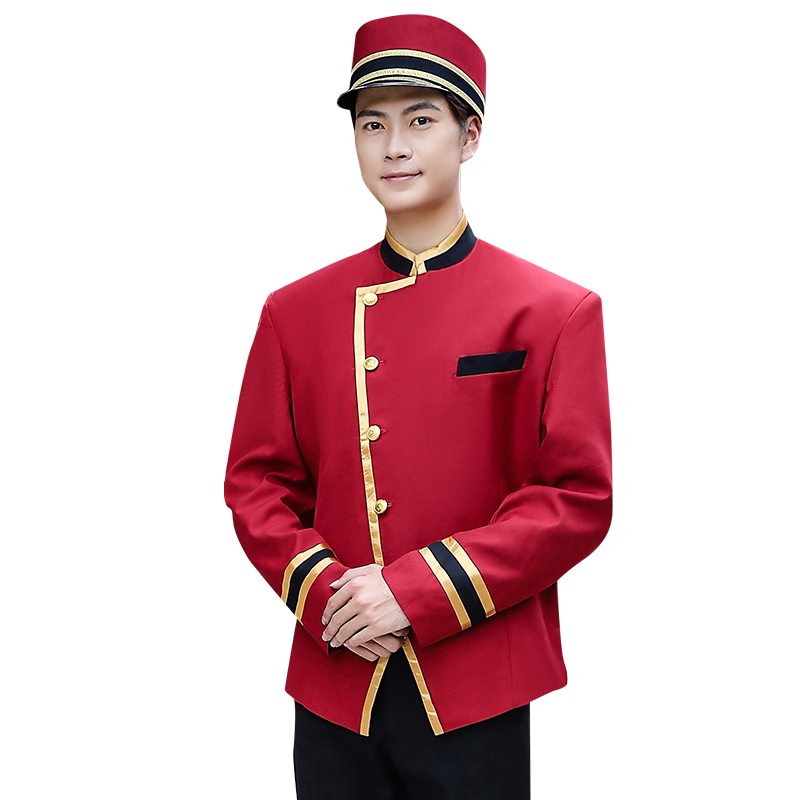门童服秋冬装 酒店商场迎宾服装 接待行李生工作服长袖乐队服男