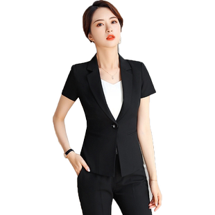酒店前台工作服夏装 餐饮经理职业套装女套裙短袖 KTV美容师制服