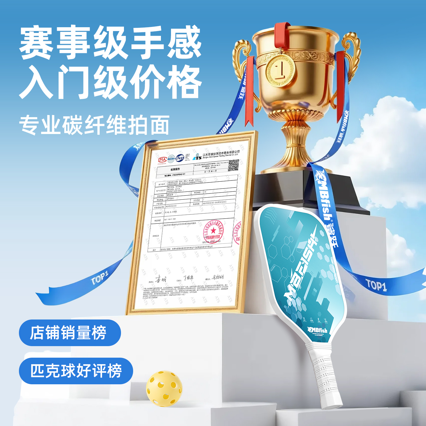 适合初学者的专业匹克球拍