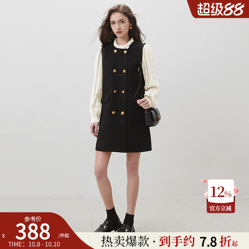 dfvc赫本风黑色连衣裙