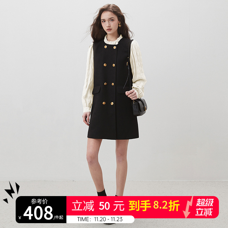 dfvc赫本风黑色连衣裙