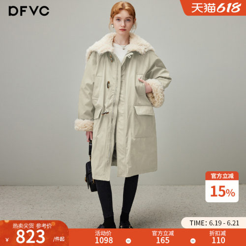dfvc中长款白鸭绒羽绒服派克服
