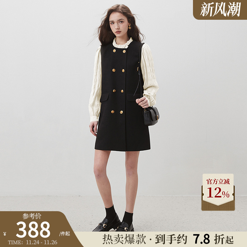 dfvc赫本风黑色连衣裙