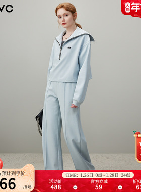 dfvc时尚休闲运动套装女2026年春季新款背心卫衣直筒阔腿裤三件套