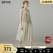 无袖 设计感长款 吊带连衣裙子 新款 dfvc天丝拼接背心裙女2026年春季
