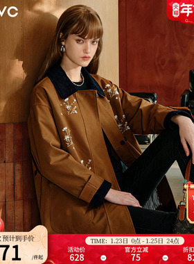 dfvc美拉德韩版中长款风衣外套女2026春季新款宽松显瘦小个子大衣