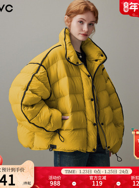 dfvc韩版短款云朵泡芙羽绒服女2025年冬季新款宽松白鸭绒保暖外套