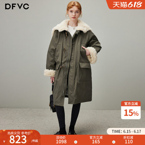 dfvc中长款白鸭绒羽绒服派克服