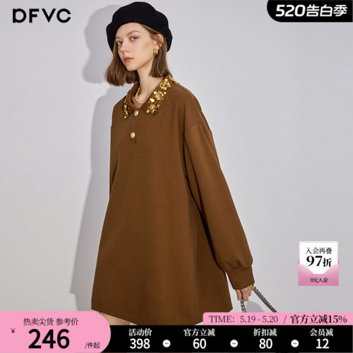 dfvc通勤简约H版型棉连衣裙