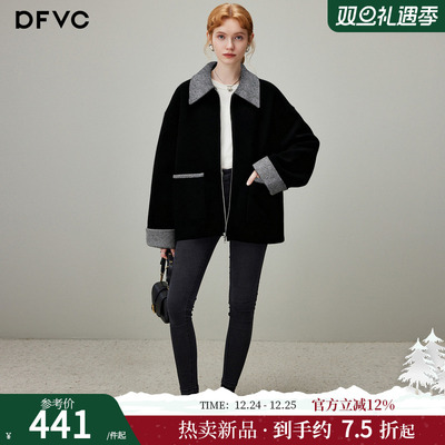 dfvc韩版羊毛短款毛呢外套