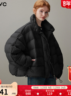 dfvc韩版短款云朵泡芙羽绒服女2025年冬季新款宽松白鸭绒保暖外套