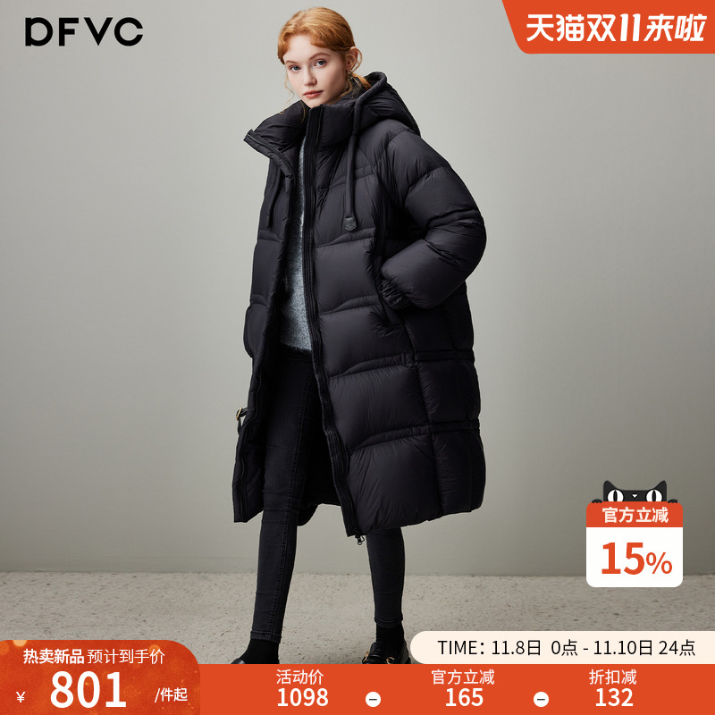 dfvc中长款泡芙羽绒服连帽面包服