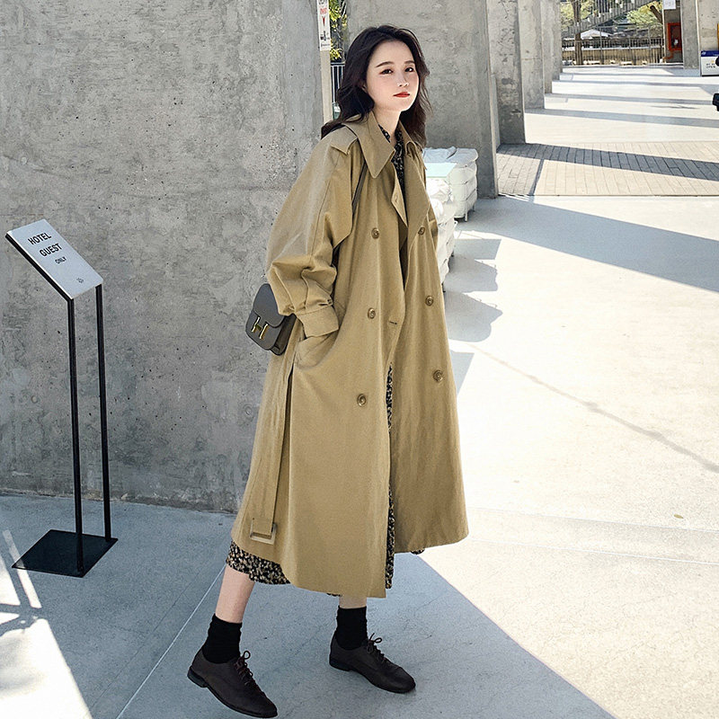 卡其色风衣女中长款气质大衣2020年新款流行韩版宽松薄外套春秋季