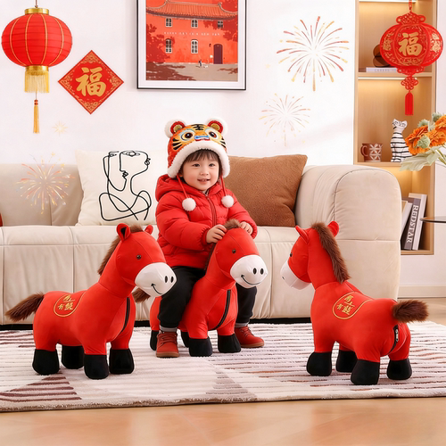 哭哭马小凳子马年摆件网红款创意可爱小马坐凳动物凳子笑笑马矮凳