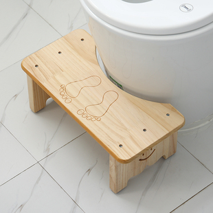 马桶脚凳厕所踩脚凳成人卫生间坐便神器脚踏凳家用实木凳子垫脚凳