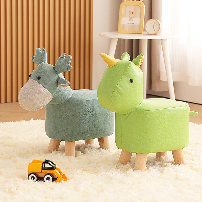 美临美现实木简约现代动物凳