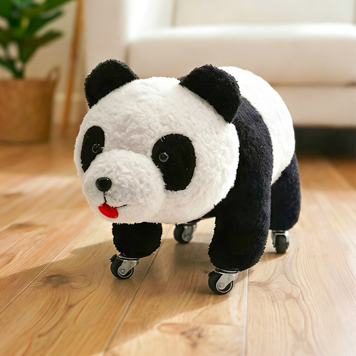 万向轮小凳子熊猫玩偶座椅滑轮凳太乙真人坐骑飞天猪万向轮溜溜凳
