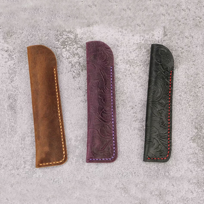 手缝复古牛皮美式笔套钢笔