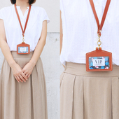 胸卡证件卡套纯手工缝制真皮疯马皮植鞣革Z08 LIHWY