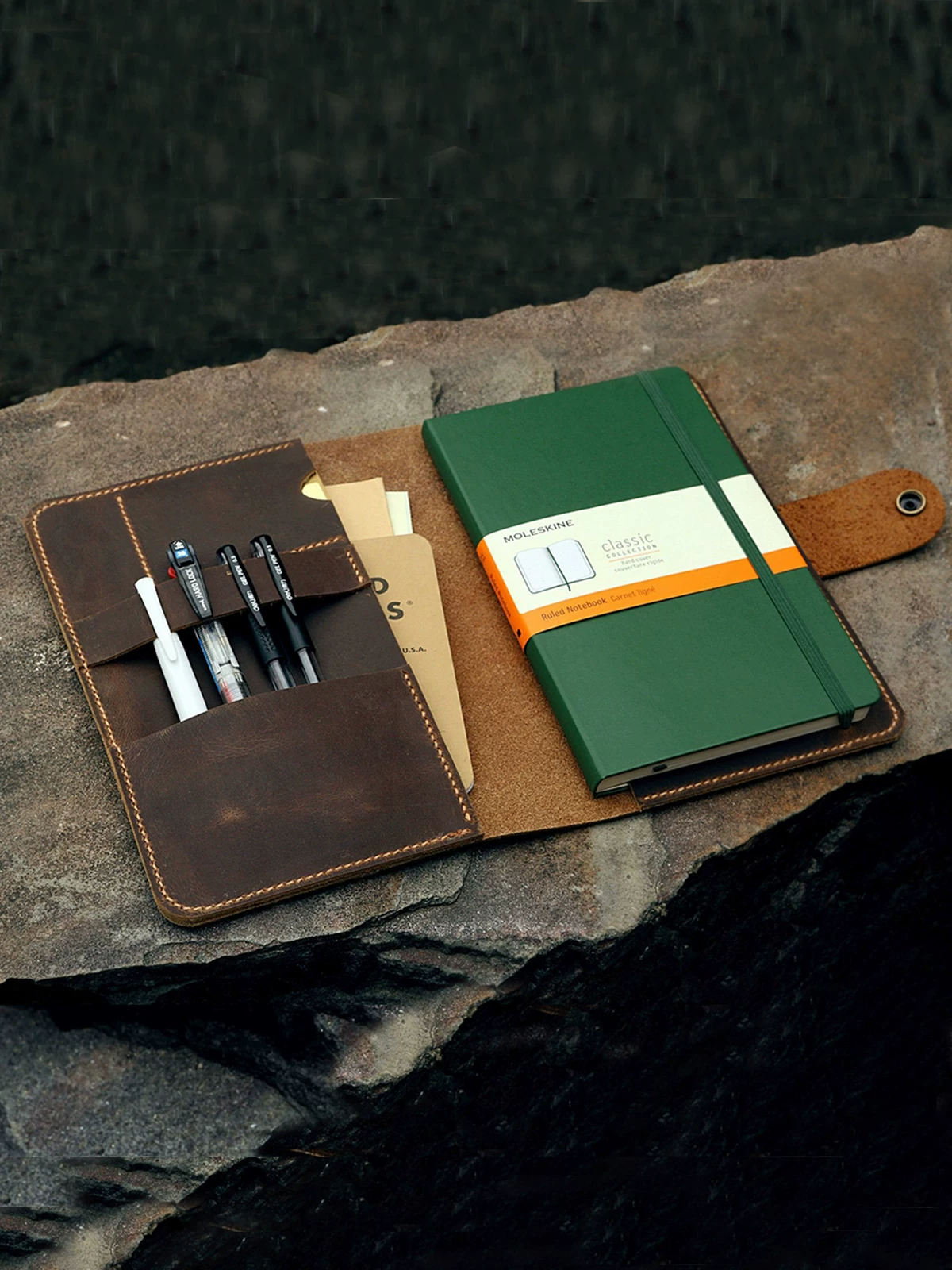 Подходит для блокнотов Moleskine обложка; большая большая ручная работа из натуральной кожи первого слояcrazy horse leather американский ретро