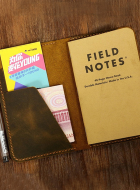 field notes记事本A6保护套纯手工fn真皮疯马皮笔槽闭合FA605DPC