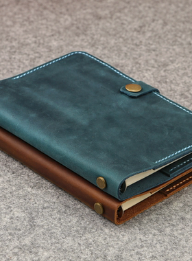手工A5 A6活页记事本手帐真皮牛皮复古欧美复古疯马皮V06-LA56BS