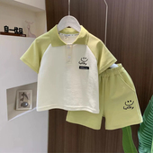 套装 宝宝夏装 夏季 洋气儿童短袖 休闲运动衣服薄 2025新款 男童polo衫