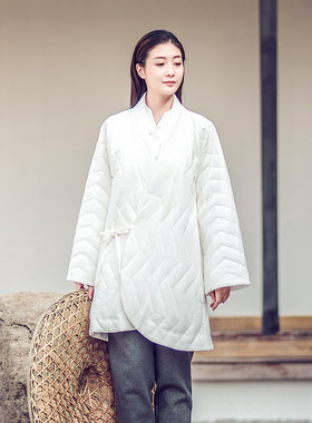 妙演心空原创中式改良汉服女棉服复古秋冬中国风禅意加厚棉衣冬装