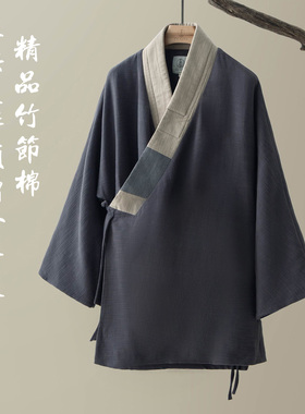 妙演心空手工限量款高品全棉唐风汉服拼领师父款上衣褂