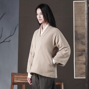 妙演心空改良汉服女冬装禅意中国风棉服外套复古盘扣棉袄居士服