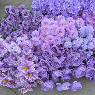 紫色系卷边玫瑰婚庆花墙专用春色系玫瑰瀑布仿真花