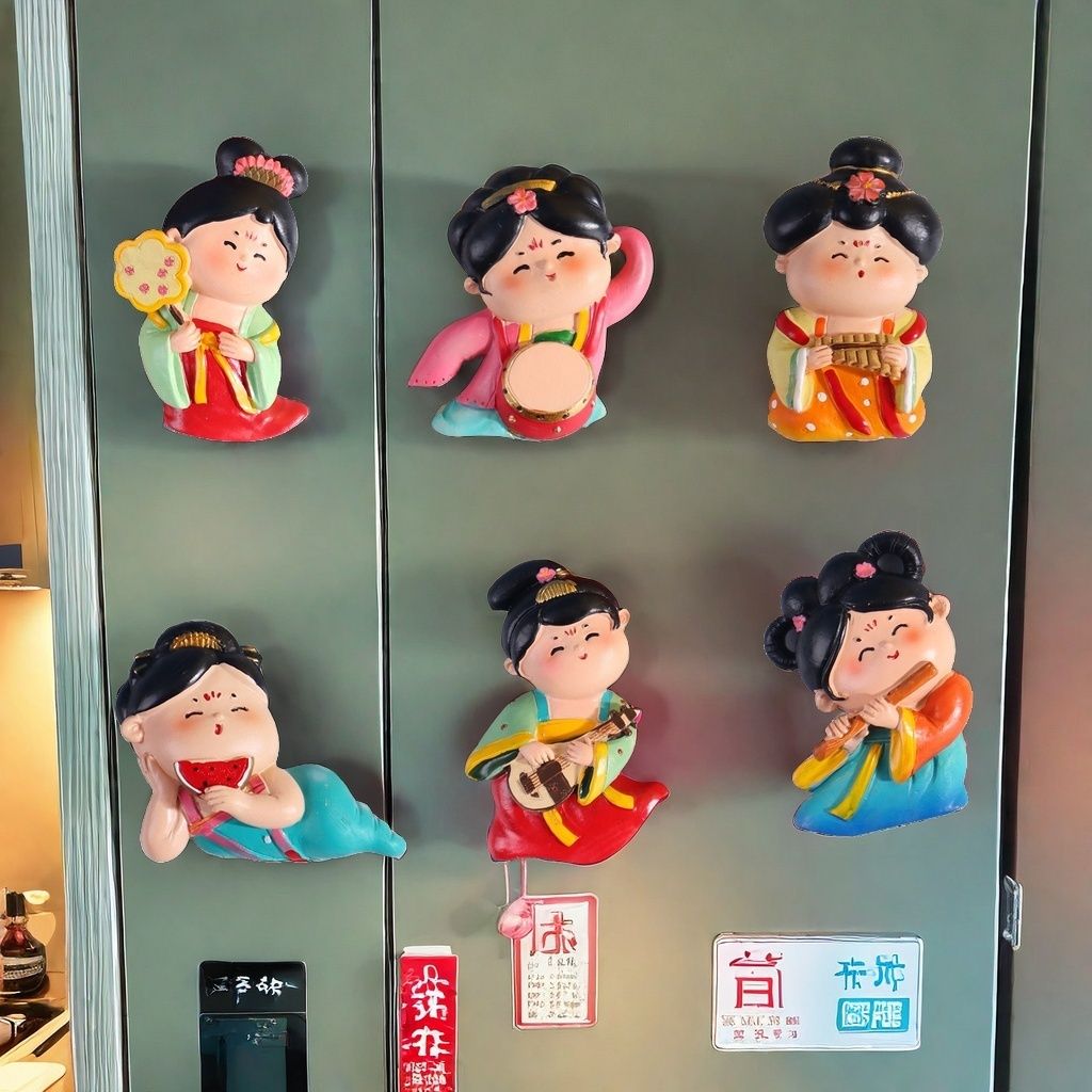 ins风新款唐仕女创意磁铁个性创意装饰冰箱贴卡通可爱仕女磁力贴