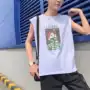 Mùa hè gió tay áo in siêu lửa tay áo ngắn nam vest mồ hôi vest hip hop ulzzang quần áo - Lót ao thể thao