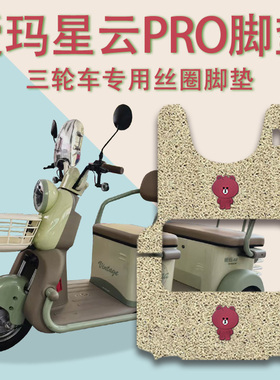 适用爱玛星云PRO电动三轮车脚垫AM1000DZK-36N防滑厚实丝圈脚踩垫