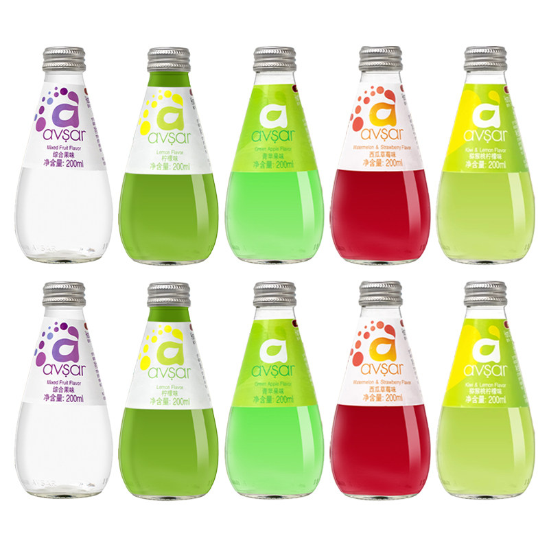 土耳其进口hamu气泡水西瓜草莓味汽水高颜值果味碳酸饮料玻璃瓶装