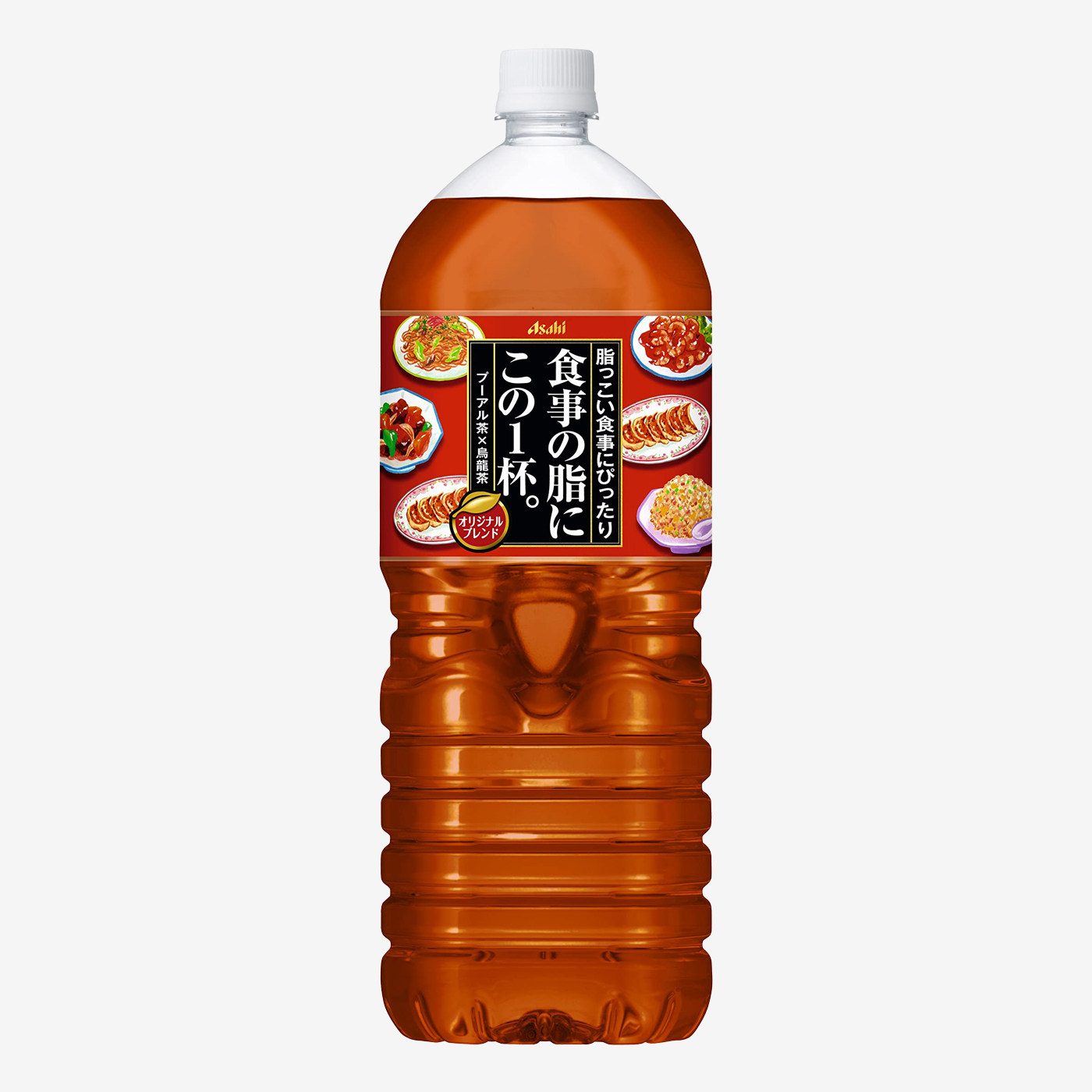 日本进口朝日普洱乌龙茶2L大瓶