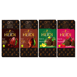罗马尼亚进口heidi薄荷柠檬巧克力赫蒂黑巧克力排块855纯可可脂
