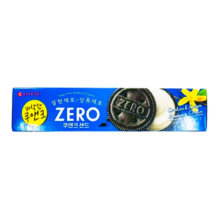 乐天ZERO奶油夹心可可饼干96g 盒韩国进口零食无糖饼干休闲小食品