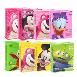 滨崎果汁糖果迪士尼铁罐夹心糖果QQ橡皮糖105g高颜值儿童休闲零食
