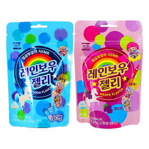 韩国进口seoju西洲葡萄味彩虹软糖彩豆珠子糖吃播糖果咀嚼音零食