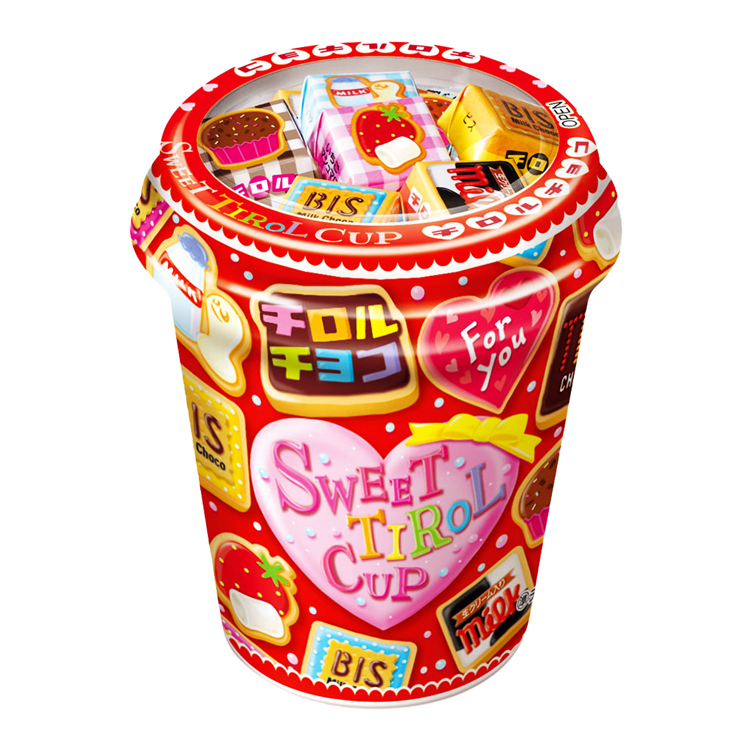 日本进口松尾多彩巧克力杯装零食多口味组合装创意糖果情人节限定