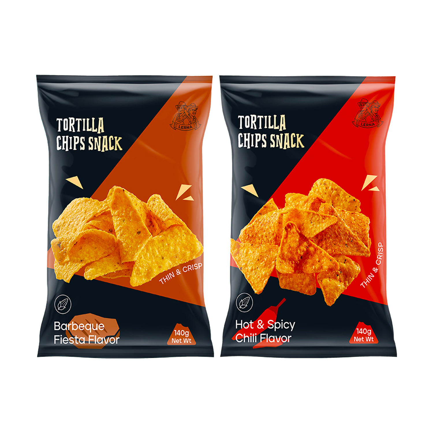 LERNA/莱纳玉米片烧烤味辣味140g