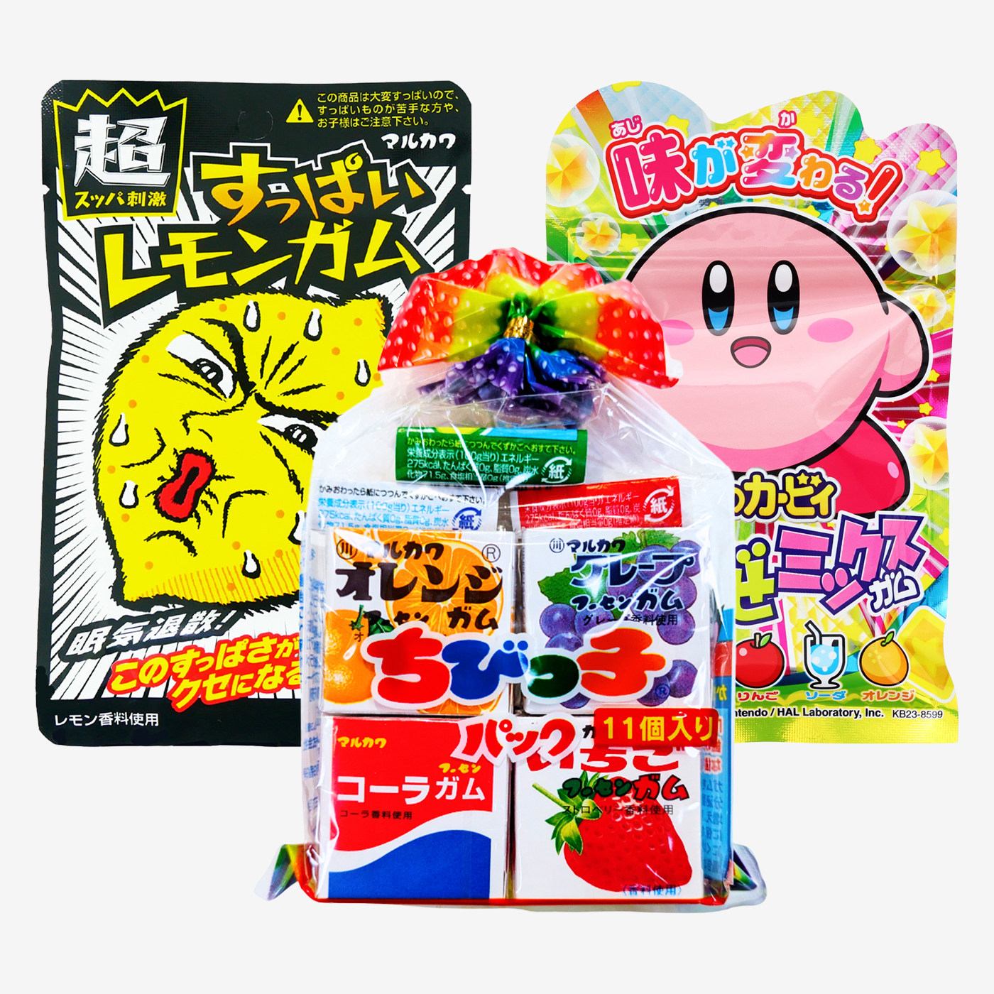 日本进口丸川爆酸口香糖柠檬超酸糖星之卡比泡泡糖果网红零食袋装