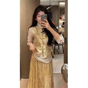 新中式 七彩祥云 26春新款 重工刺绣马甲DY78276 N·COU