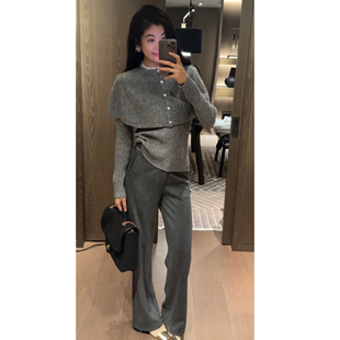 真两件开衫 A市千金 25冬新款 小斗篷上衣DY11030 N·COU