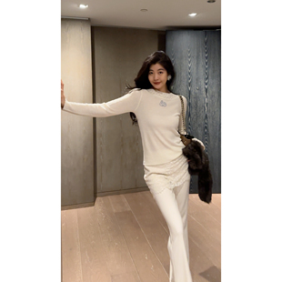 打底衫 N.COU妮蔻25冬新款 别致设计感小众镂空拼接绵羊毛针织衫