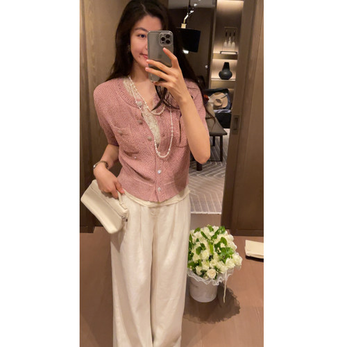【N·COU】26春新款【香香】小香风细闪圆领针织开衫DY11212
