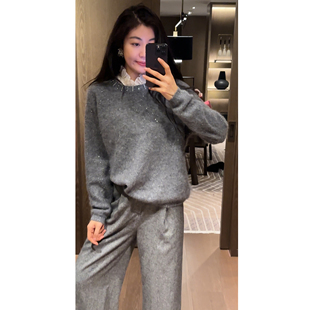 浩瀚星空 25冬新款 轻奢圆领钉钻显瘦针织毛衣DY9230 N·COU