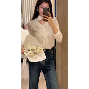 【N·COU】26春新款【温柔线条】V领荷叶边别致衬衫DY61325