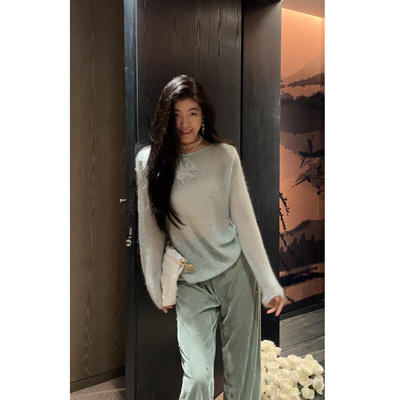 N.COU妮蔻25秋新款独特别致设计感小众舒适镂空套头长袖微透毛衣